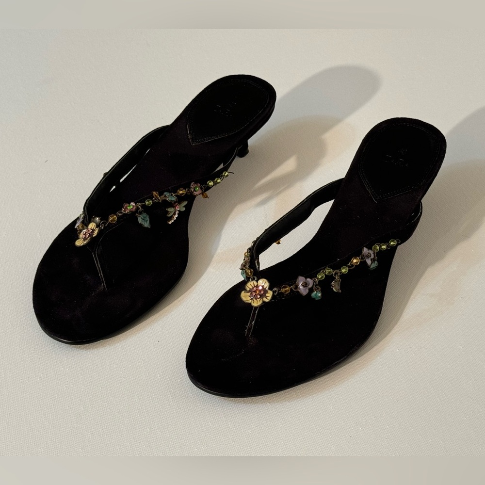 Zara Embellished Kitten Heel Sandals - Picture 2 of 8